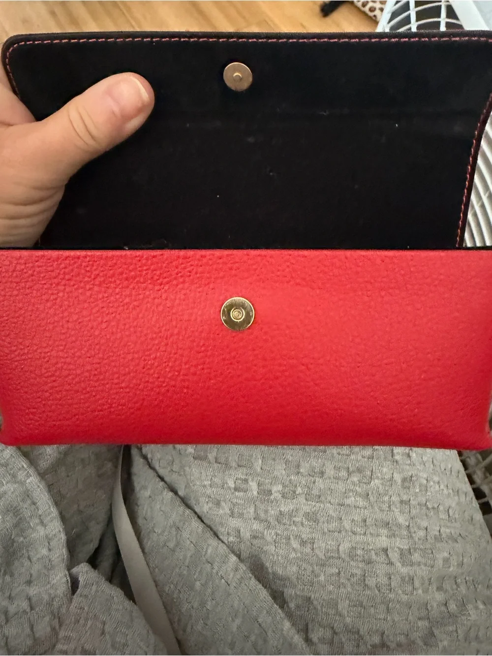GUESS Red Foldover eyeglasses case with Embossed Logo